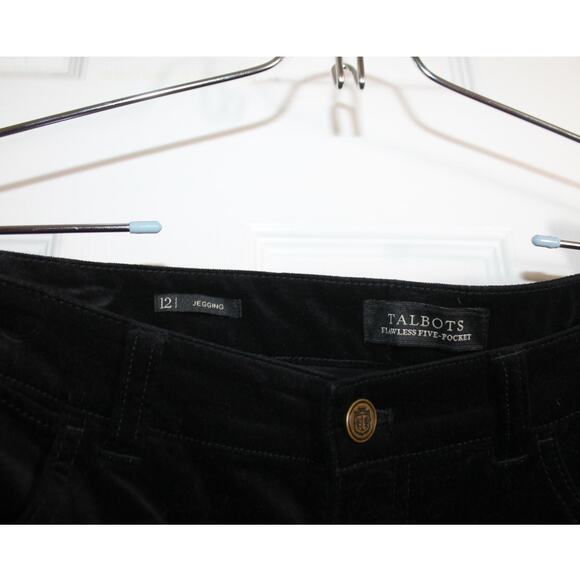 Talbots Flawless Five Pocket Black Velvet Jegging sz 12 - Picture 3 of 3